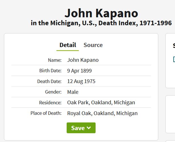 death record